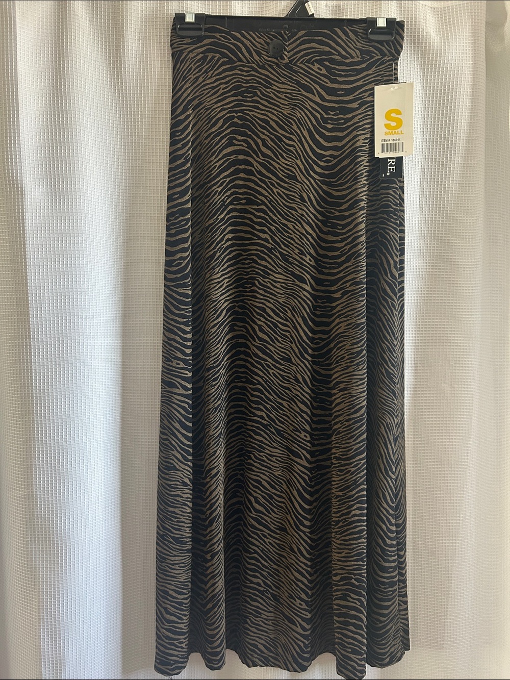 Tape Measure Black & Brown Zebra Maxi Skirt - Small, NWT